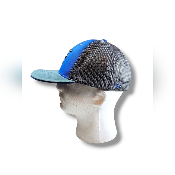 Pacific Headwear Pro-Model Adult Letter "F” Blue & Gray Baseball Flexfit Hat Cap - Picture 8 of 8